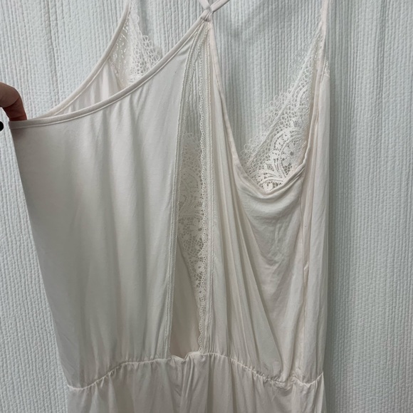 NWT Victoria's Secret White Lace Trim T Back Romper Womens Sleepwear Lingerie M - Picture 7 of 14